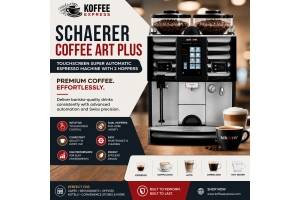 Schaerer Coffee Art Plus Touchscreen Super Automatic Espresso Machine with 2 Hoppers: Premium Coffee Performance for High-Volume Businesses