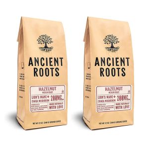 Ancient Roots Hazelnut Medium Roast Flavored Mushroom Ground Coffee 2/12 oz Bags