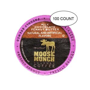 Moose Munch Coffee by Harry &amp; David, Milk Chocolate Peanut Butter, 100 Single Serve Cups