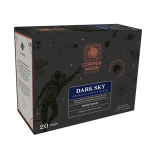 Copper Moon Dark Sky Coffee Pods, 20 Ct – Bold Dark Roast with Cocoa & Fruit