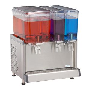 Crathco CS-3D-16 Simplicity Bubbler Series Triple Bowl Premix Cold Beverage Dispenser with (1) 4.75 Gallon Hopper, (2) 2.4 Gallon Hoppers With Agitation Function