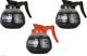 BUNN 64oz Commercial Coffee Decanters: Two Black & One Orange