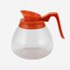 64 oz Commercial Glass Coffee Pot Decanter with Orange Decaf Handle 12 Cup Heat-Resistant Glass Carafe for Restaurants, Cafes, Offices — Fits Bunn, Curtis, Newco & Most Commercial Coffee Brewers