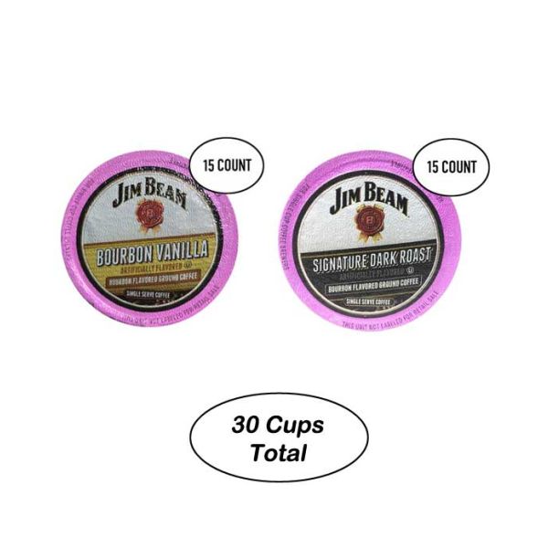 Jim Beam Vanilla Bourbon 15 Cups And Dark Roast Bourbon 15 Cups Koffee Express Wholesale