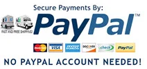 Fast Free Shipping Secure payments by PayPal